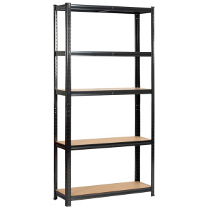 Étagère Modulable 90 Cm Acier Noirci Charge Maximale 875Kg - L90Xp30Xh180 Cm