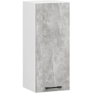 Armoires De Cuisine Haute Akord W30 Oliwia Modulable H720 Blanc 30 Cm 1 Porte Façade Béton 2 Étagères 30X30X72 Cm