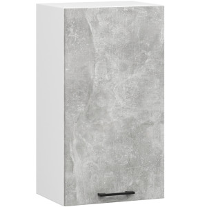 Armoires De Cuisine Haute Akord W40 Oliwia Modulable H720 Blanc 40 Cm 1 Porte Façade Béton 2 Étagères 40X30X72 Cm