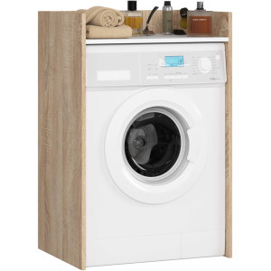 Meuble Pour Lave-Linge Akord Fin Chêne Sonoma 64 Cm Couleur Blanc 1 Étagère 64X50X98 Cm
