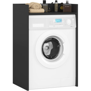 Meuble Pour Lave-Linge Akord Fin Noir 64 Cm 1 Étagère 64X50X98 Cm