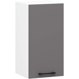 Armoires De Cuisine Haute Akord W30 Oliwia Modulable Blanc 30 Cm 1 Porte Façade Gris Graphite 2 Étagères 30X30X58 Cm