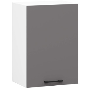 Armoires De Cuisine Haute Akord W40 Oliwia Modulable Blanc 40 Cm 1 Porte Façade Gris Graphite 2 Étagères 40X30X58 Cm