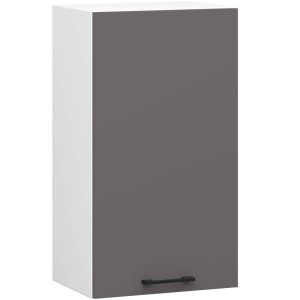 Armoires De Cuisine Haute Akord W40 Oliwia Modulable H720 Blanc 40 Cm 1 Porte Façade Gris Graphite 2 Étagères 40X30X72 Cm