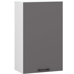 Armoires De Cuisine Haute Akord W50 Oliwia Modulable H720 Blanc 50 Cm 1 Porte Façade Gris Graphite 2 Étagères 50X30X72 Cm