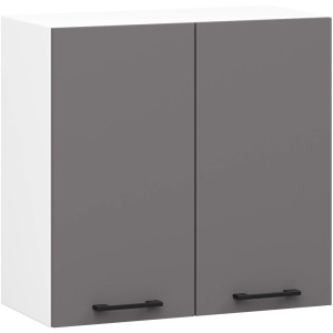Armoires De Cuisine Haute Akord W60 Oliwia Modulable Blanc 60 Cm 2 Portes Façade Gris Graphite 2 Étagères 60X30X58 Cm