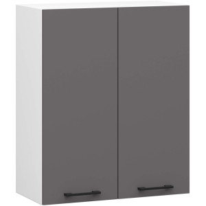 Armoires De Cuisine Haute Akord W60 Oliwia Modulable H720 Blanc 60 Cm 2 Portes Façade Gris Graphite 2 Étagères 60X30X72 Cm