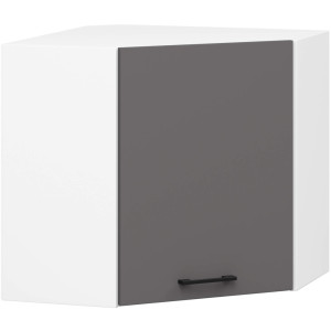 Armoires De Cuisine Akord D'angle W60 Oliwia Modulable Blanc 60 Cm 1 Porte Façade Gris Graphite 2 Étagères 60X30X58 Cm