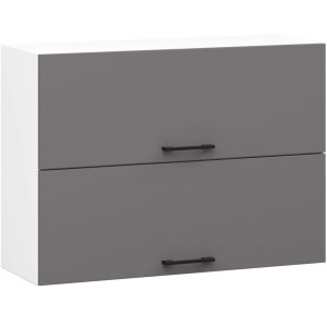 Armoires De Cuisine Haute Akord W80 Oliwia G2 Modulable Blanc 80 Cm 2 Portes Façade Gris Graphite 2 Étagères 80X30X58 Cm