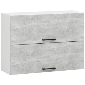 Armoires De Cuisine Haute Akord W80 Oliwia G2 Modulable Blanc 80 Cm 2 Portes Façade Béton 2 Étagères 80X30X58 Cm