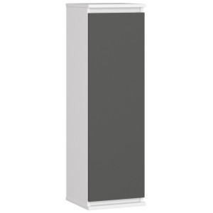 Armoire Murale Akord W30 Blanche 30 Cm 1 Porte Façade Gris Graphite 3 Étagères 30X30X99 Cm