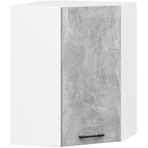 Armoires De Cuisine Akord D'angle Haute W60 Oliwia Modulable Blanc 60 Cm H720 1 Porte Façade Béton 2 Étagères 60X30X72 Cm