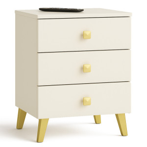 Table De Chevet Akord Mobi Cachmire 40 Cm 3 Tiroirs 40X37X58 Cm