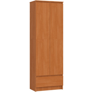 Bibliothèque De Bureau Akord R60 Aulne 60 Cm 2 Portes 1 Tiroir Façade Aulne Mat 4 Étagères 60X35X180 Cm