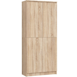 Armoire De Rangement Akord R80 Chêne Sonoma 80 Cm 2 Portes Façade Chêne Sonoma Mat 8 Étagères 80X35X180 Cm