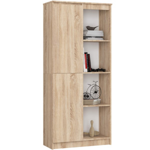 Bibliothèque De Bureau Akord R80 Chêne Sonoma 80 Cm 1 Porte Façade Chêne Sonoma Mat 8 Étagères 80X35X180 Cm