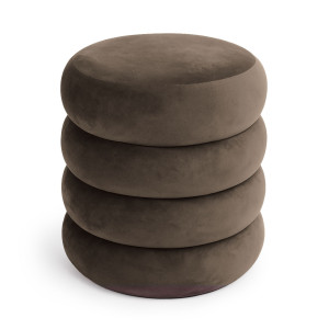 Tabouret En Velours Avec Rangement 42 Cm Snuggo Marron