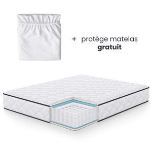 Matelas À Ressorts Ensachés 7 Zones Avec Protège-Matelas H3 160X200 Cm