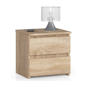 Table De Chevet Akord Cl2 Chêne Sonoma 40 Cm 2 Tiroirs Façade Chêne Sonoma 40X35X40 Cm
