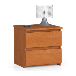 Table De Chevet Akord Cl2 Aulne 40 Cm 2 Tiroirs Façade Aulne 40X35X40 Cm