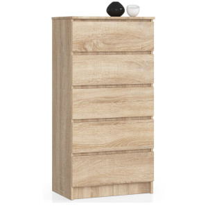 Commode Akord K60 Chêne Sonoma 60 Cm 5 Tiroirs Façade Chêne Sonoma 60X40X121 Cm