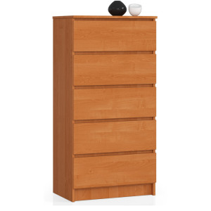 Commode Akord K60 Aulne 60 Cm 5 Tiroirs Façade Aulne 60X40X121 Cm
