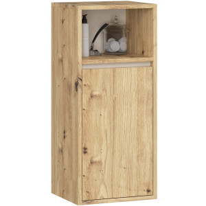 Armoire Salle De Bains Vami Suspendu Chêne Artisan 35 Cm 1 Porte Intérieur Cachmire 3 Étagères 35X30X80 Cm
