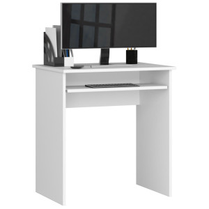 Petit Bureau D'ordinateur Akord Star Blanc 68 Cm Couleur Blanc 1 Étagère 68X51X74 Cm