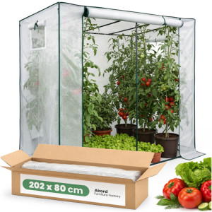 Serre De Jardin Maisonnette Avec Structure En Métal Et Bâche En Pe 1 Porte 2 Fenêtres Blanche 202X80X170 Cm