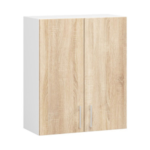 Armoires De Cuisine Haute Akord W60 Lima Modulable H720 Blanc 60 Cm 2 Portes Façade Chêne Sonoma 2 Étagères 60X30,5X72 Cm