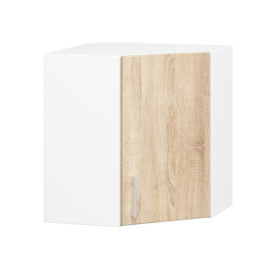Armoires De Cuisine Haute Akord D'angle W60 Lima Modulable Blanc 60 Cm 1 Porte Façade Chêne Sonoma 2 Étagères 60X30,5X58 Cm