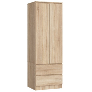 Armoire Akord S60 Chêne Sonoma 60 Cm 2 Portes 2 Tiroirs Façade Chêne Sonoma 1 Étagère 60X51X180 Cm