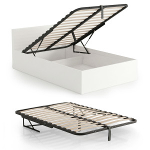 Cadres A Lattes Metallique 100X200 Cm Avec Verins A Gaz Pour Lit 28 Lattes Divisées