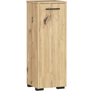 Colonne Salle De Bains Akord Fin Chêne Artisan 30 Cm 1 Porte Façade Chêne Artisan 2 Étagères 30X30X82 Cm