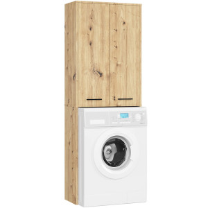 Meuble Pour Machine À Laver Fin Chêne Artisan 64 Cm 2 Portes Façade Chêne Artisan 4 Étagères 64X30X180 Cm