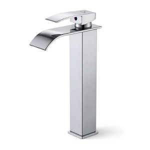 Mitigeur Lavabo Haut Cascade Chromé Vasque À Poser Robinet Salle De Bain Evio