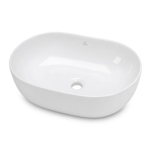 Vasque À Poser Ovale Elipse Céramique 49 Cm Blanc