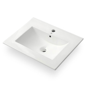Lavabo Encastrable Rectangulaire Nordis Céramique 61 Cm Blanc