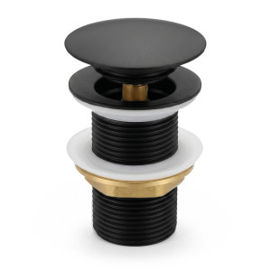 Bonde Lavabo Clic Clac Sans Trop Plein Acier Inoxydable Noir