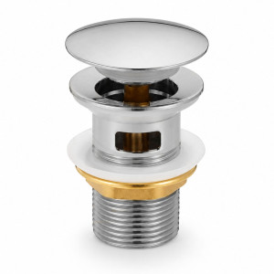 Bonde Lavabo Clic Clac Avec Trop Plein Acier Inoxydable Chrome