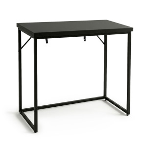 Table Console Style Loft Origo 90 Cm Noir Pieds Noirs