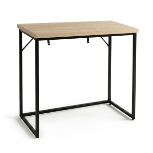 Table Console Style Loft Origo 90 Cm Chêne Sonoma Pieds Noirs