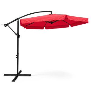 Parasol De Jardin Et De Terrasse Cynia Imperméable En Rouge, Poids 11,7 Kg Dimensions L300 X L300 X H245 Cm