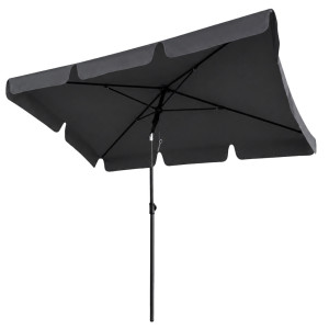 Parasol De Plage Floks Avec Protection Uv Gris Foncé, Poids 2,8 Kg Dimensions L200Xl123Xh235 Cm