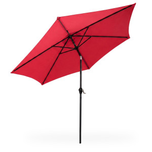 Parasol De Jardin Orient Avec Inclinaison Réglable En Rouge, Poids 4,5 Kg Dimensions L270 X L270 X H235 Cm