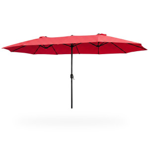 Parasol Double De Jardin Tilia En Rouge, Poids 12,3 Kg Dimensions L460 X L270 X H245 Cm