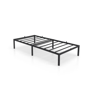 Lit En Métal 90X190 Cm Lit D'appoint Pliant Avec Cadre En Métal Et Sommier À Lattes Noir 6 Pieds 10 Latters