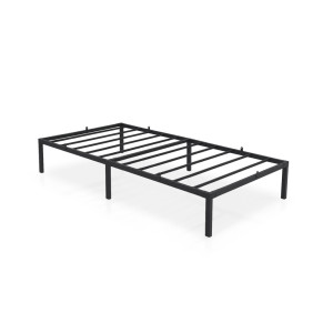 Lit En Métal 100X200 Cm Lit D'appoint Pliant Avec Cadre En Métal Et Sommier À Lattes Noir 6 Pieds 10 Latters