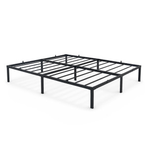 Lit En Métal 160X200 Cm Lit D'appoint Pliant Avec Cadre En Métal Et Sommier À Lattes Noir 9 Pieds 20 Latters