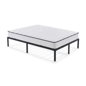 Lit En Métal 120X200 Cm Avec Matelas Lit D'appoint Pliant Avec Cadre En Métal Et Sommier À Lattes Noir 9 Pieds 20 Latters
